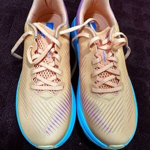 Hoka Women's Peach and Blue Athletic Shoes